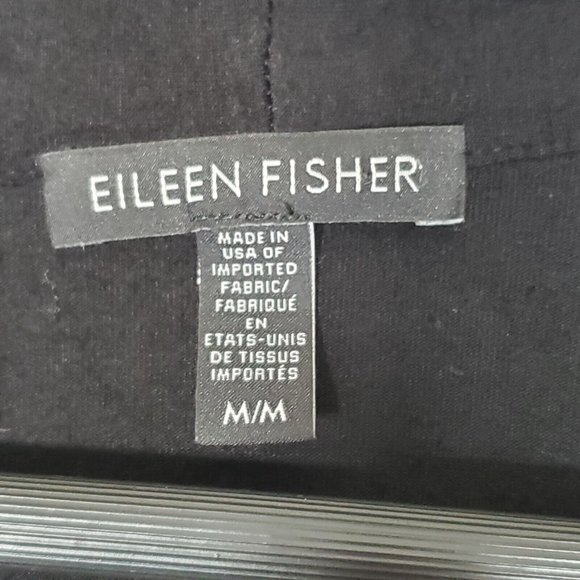 Eileen Fisher Opened Cardigan Womens Size Medium Long Sleeve Black Viscose - Picture 4 of 7